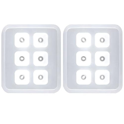 Crystal Earrings Resin Molds, 2 Pack Diamond Silicone Casting Molds with 6 Cavities Each, Clear for Gemstone Cabochon Jewelry Casting - color: Gemstone Reisn Molds ZH378