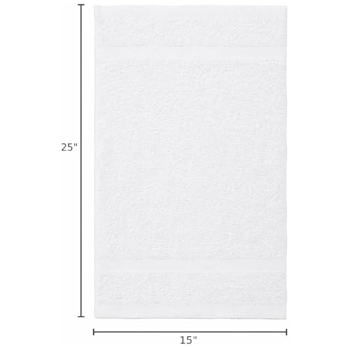 HOME ESSENTIALS Salon Towels (15 x 25 inches) 24 Pack, White Hand Towels for Bathroom, Quick Dry Gym Towels, Spa Face Towel, Absorbent Cotton Towels for Barber, Gym, Bath, Pedicure and Home Hair Care - color: White