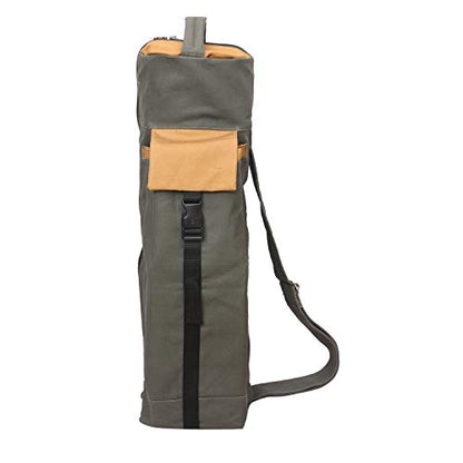 KD Yoga Mat Bag, Extra Large Cotton Canvas Tote, Adjustable Strap - M Green