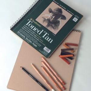 Strathmore 400 Series Sketch Pad, Toned Tan, 5.5x8.5 inch, 50 Sheets - Artist Sketchbook for Drawing, Illustration, Art Class Students - size: 5.5x8.5