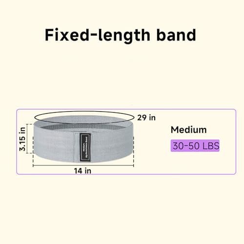 Resistance Bands, Fabric Workout Bands for Women & Men, Cloth Booty Resistance Loop Bands, Thick Squat Bands for Home Fitness, Gym, Yoga, Pilates for Butt Legs Thigh Hip Glute - color: Grey01