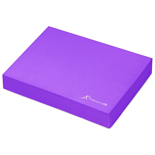 ProsourceFit Exercise Balance Pad, Non-Slip Cushioned Foam Mat & Knee Pad for Fitness and Stability Training, Yoga, Physical Therapy - color: PURPLE, size: 15x12