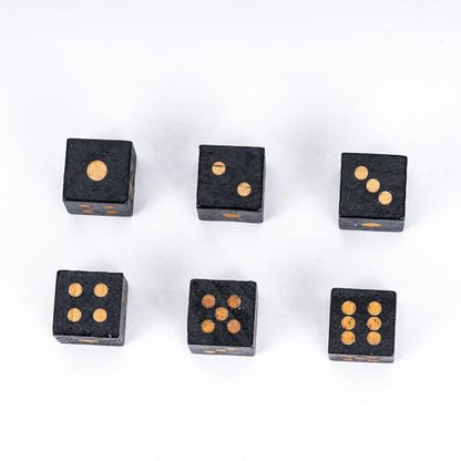10PCS Wooden D6 Dice Set Wood 16mm Dice Set for DND RPG Board Games - color: D6-black S