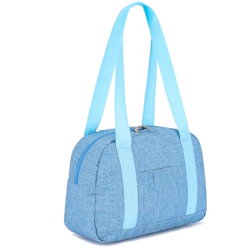 Mini Gym Bag for Women Girl 12 inch Small Gym Tote Lightweight Carry On Bag - color: Light Blue