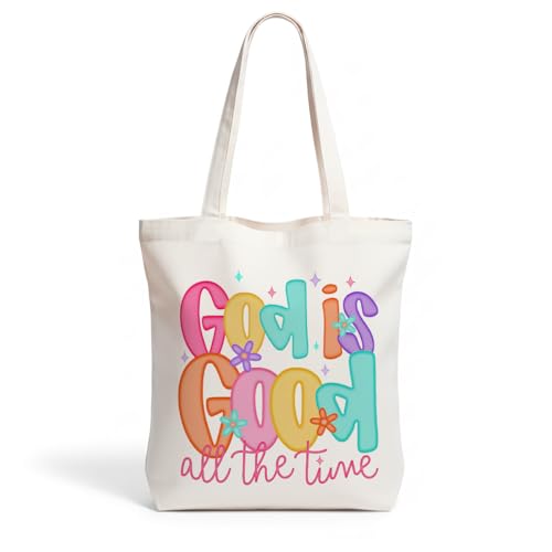 Inspirational Christian Gifts Canvas Tote Bag for Women, Christmas Friendship Birthday Religious Grocery Bags - color: Godgood