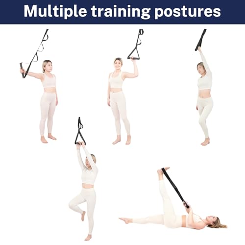 Elastic Yoga Strap with Multiple Loops for Leg & Back Stretching, Aids Rehab, Mobility & Post-Workout Recovery