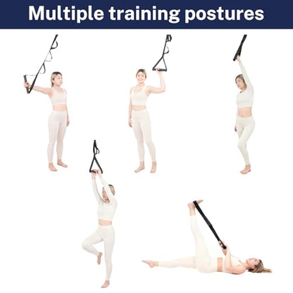 Elastic Yoga Strap with Multiple Loops for Leg & Back Stretching, Aids Rehab, Mobility & Post-Workout Recovery