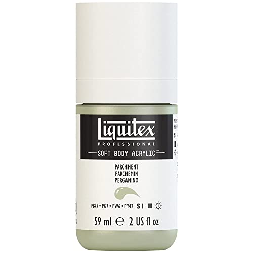 Liquitex Soft Body Acrylic Paint, 2-oz Bottle, Parchment | Low Viscosity, Highly Pigmented, Satin Finish, Retains Subtle Brush Strokes, Great Surface Coverage, Highly Versatile - color: Parchment, style: 2-oz Bottle