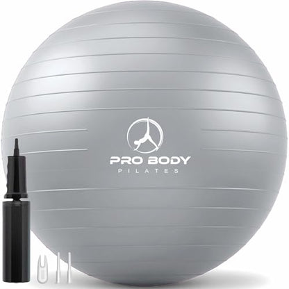 ProBody Pilates Yoga Ball - Gym Grade Exercise Ball - color: Silver, size: L: 23-26 inches/58-65 cm