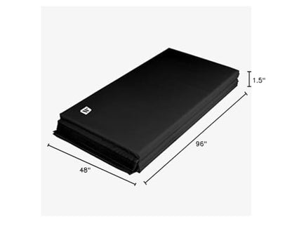 We Sell Mats Gymnastics Mat, Folding Tumbling Mat, Portable with Hook & Loop Fasteners - color: Black, size: 4 ft x 8 ft x 1.5 in