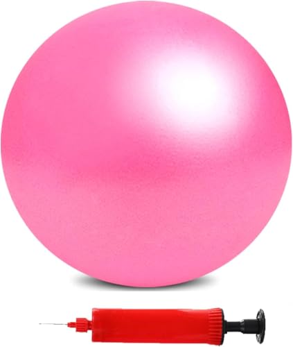 Mini Pilates Exercise Yoga Ball, 6 Inch Small Inflatable Exercise Yoga Ball,Core Training and Physical Therapy Equipment, with Pump - color: Pink, size: 9 inch