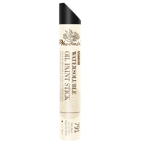 PHOENIX Mars Black Oil Paint Stick - Vibrant Color 37ml Large Water Soluable Soft Oil Pastels for Professional Painting - Creamy Drawing Art Supplies for Artists - color: Mars Black