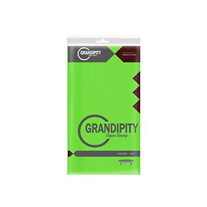 Lime Green 1 Pack Premium Disposable Plastic Tablecloth 84" Inch Round Table Cover - color: Lime Green, size: 1 Pack 84" Round