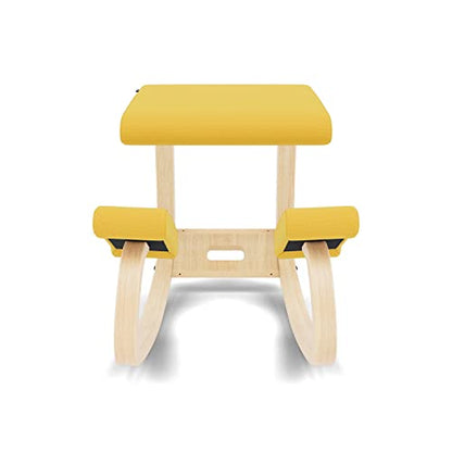 Varier Ergonomic Kneeling Chair, Rocking Knee Stool for Home Office Desk - color: Natural/Yellow