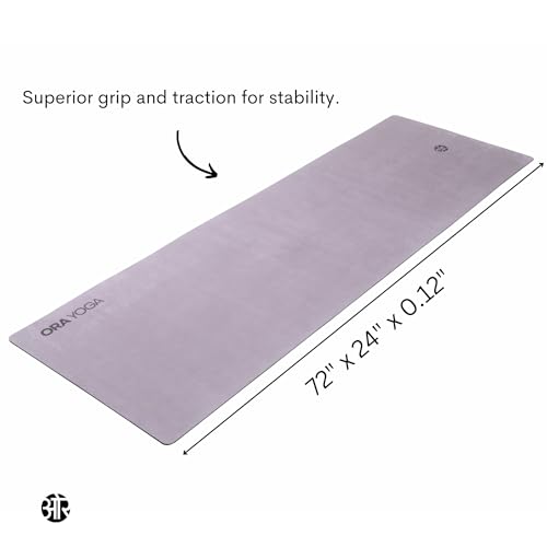Non-Toxic Premium Suede Large Workout Mat - 3mm Thick With Strap - Eco-Friendly Exercise Mat for Women & Men - Non-Slip for Pilates, Gym, Home Workout