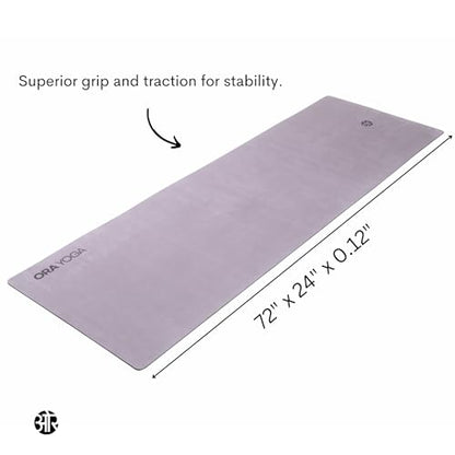 Non-Toxic Premium Suede Large Workout Mat - 3mm Thick With Strap - Eco-Friendly Exercise Mat for Women & Men - Non-Slip for Pilates, Gym, Home Workout