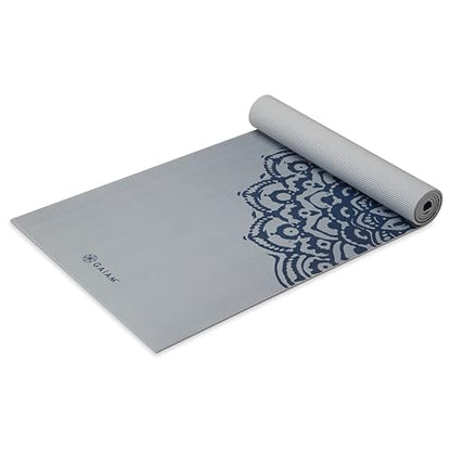 Gaiam Premium Yoga Mat, 6mm Thick Print Mat - color: Indigo Fade