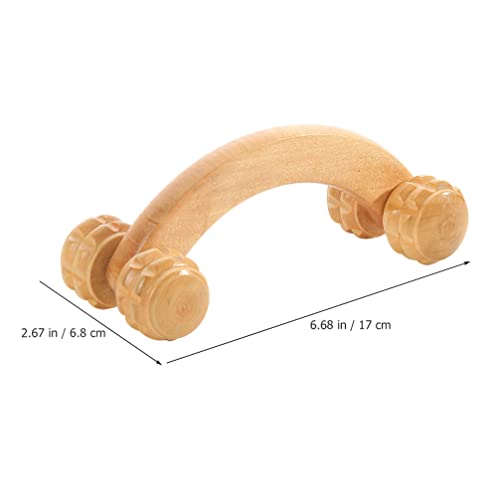 LALAFINA Massage Roller Wooden Back Massager Roller for Muscle Tension Relief Handheld Body for Yoga Stretching Blood Circulation Portable 6.29 X 2.67 X 2.36 in