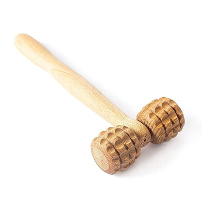 tuuli Accessories - T-Shape Massage Roller, Body and Face Roller, Multi-Functional Facial Massager, Helps Ease Muscle Tension and Supports Skin Health, Wooden Roller Massager Tool