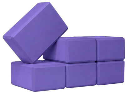 Bulk 4in Foam Yoga Blocks, 6 Pack - color: Purple