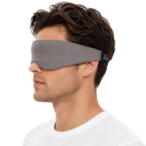 ALASKA BEAR Side Sleeper Sleep Mask, Patented, 100% Blackout, Dark Grey - color: A2 Dark Grey