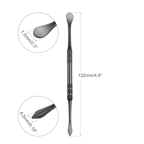 HARFINGTON 8 Pcs Wax Carving Tools 4.8" Double Ended Stainless Steel Wax & Clay Sculpting Wax Carvers Tools Modeling Spoon for Figures Clay Handmade Art Works, Black - color: Black