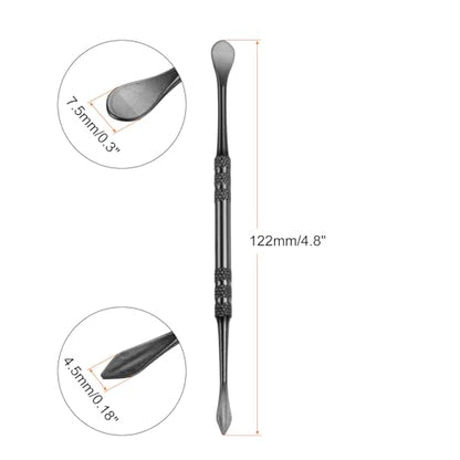 HARFINGTON 8 Pcs Wax Carving Tools 4.8" Double Ended Stainless Steel Wax & Clay Sculpting Wax Carvers Tools Modeling Spoon for Figures Clay Handmade Art Works, Black - color: Black