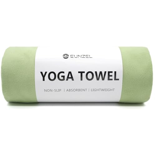 Eunzel Hot Yoga Towel Non Slip Yoga Mat Towel Non-Slip Sweat Absorbent Microfiber Towel for Hot Yoga, Pilates and Workout 72" x 26.5", Olive - color: Olive