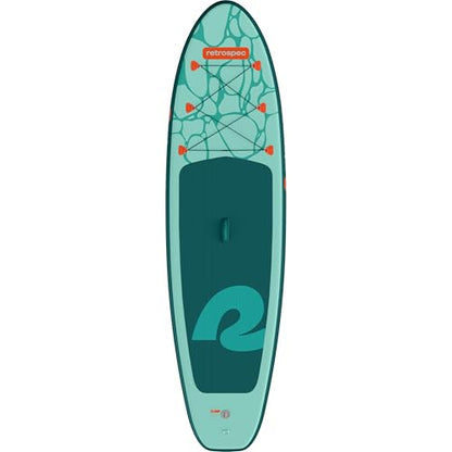Retrospec Weekender Inflatable Stand Up Paddle Board Includes Paddle, Pump, and Accessories 10’6” Lightweight iSUP, Puncture Resistant Inflatable Paddle Board for Adults - color: Seafoam Ripple