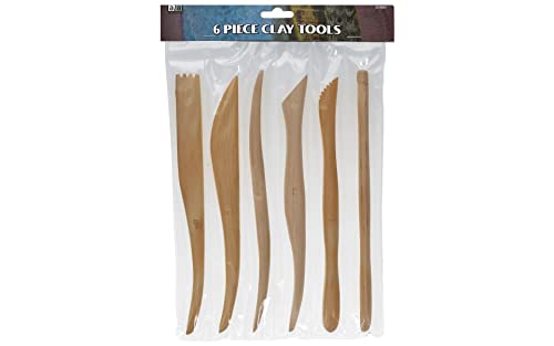 Art Advantage Clay Model Tools 8" 6pc Wood - style: Set of 6 Wood Tools - 8-inch