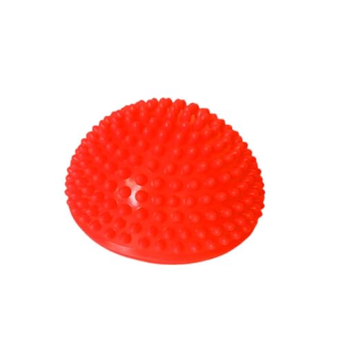 Half Balance Training Ball - Small PVC Semi-Round Stability Trainer with Textured Non-Slip Surface - Balance Board for Core Workouts - color: Red