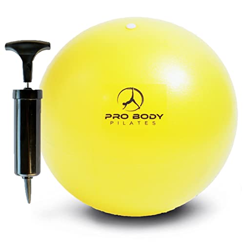 ProBody Pilates Ball Small with Pump - 9 Inch Small Exercise Ball - color: Yellow