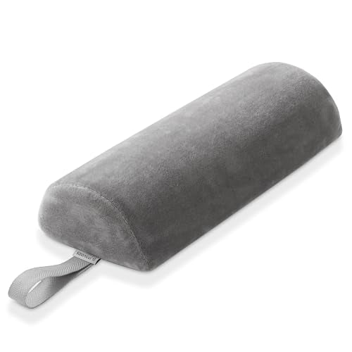 Saloniture Half Round Neck Massage Table Bolster Pillow Pad - 13 x 6 x 3 Inch - Gray Velour - color: Gray