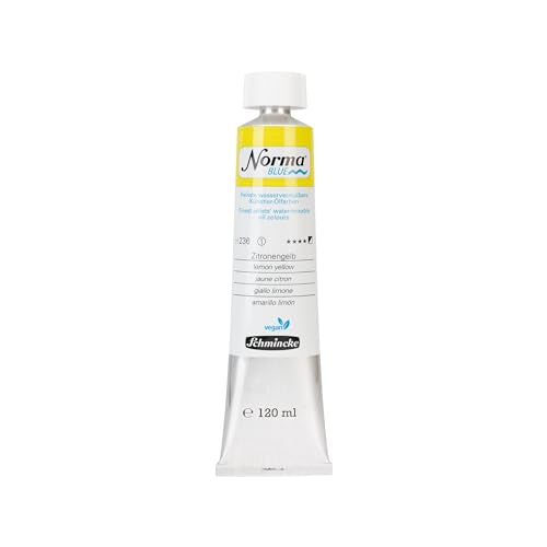 Schmincke Norma Blue lemon yellow 120 ml 21 236 012 | finest water-based artist oil paints, highly pigmented, lightfast, vegan - style: lemon yellow