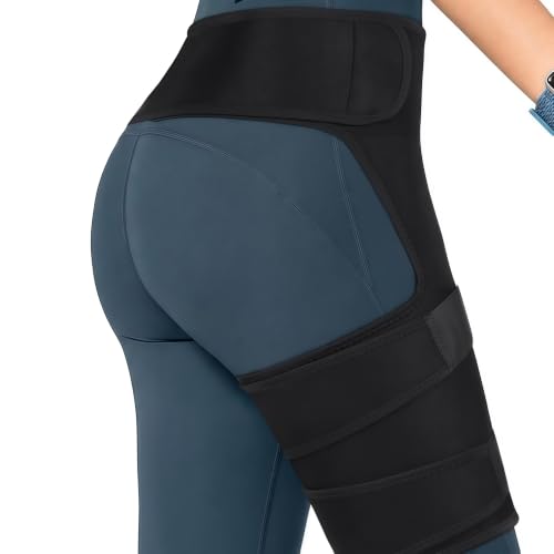 Hip Brace for Men/Women - Sciatica Pain Relief,Thigh Support,One Size Fits for All,Adjustable Strap,Hamstring Compression Sleeve,Breathable Fabric