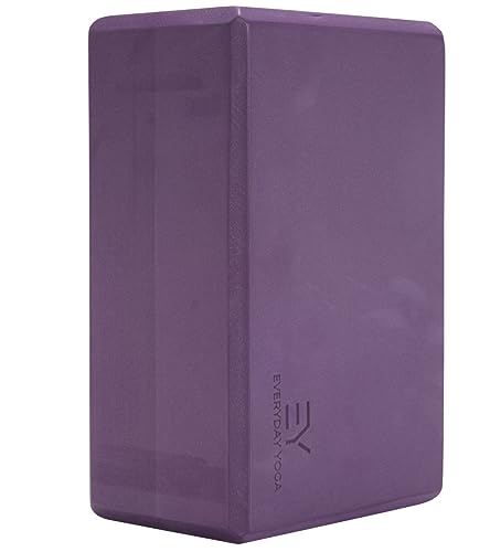 Everyday Yoga Premium Foam Block, 3in/4in/5in Thick, Multi Colors, 1 Block | Non-Slip, EVA Foam, High-density Support, Beveled Edges, Durable & Lightweight, Balance Aid, Stability & Stretching Accessory - color: Plum, size: 4 Inch Thick