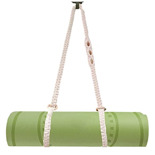 kiido Macrame Yoga Mat Carrying Strap [MAT NOT Included], Hand Woven Multi-Purpose Strap/Carrier - color: Ivory