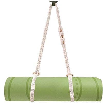 kiido Macrame Yoga Mat Carrying Strap [MAT NOT Included], Hand Woven Multi-Purpose Strap/Carrier - color: Ivory