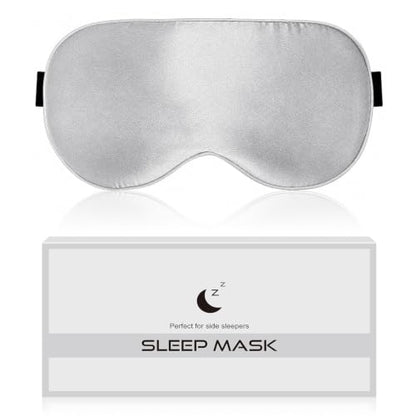 Silk Sleep Mask for Women Natural Mulberry - Soft Breathable Organic Natural Silk Fabric Blackout Sleep Mask with Adjustable Straps No Pressure Eye Mask for Travel Essentials Gifts (Light Gray) - color: Light Gray