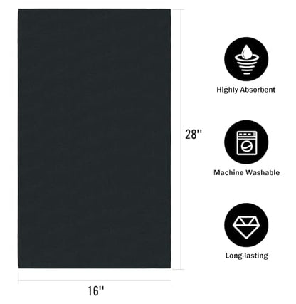 Orighty 6-Pack Black Hand Towels, 16x28 inch Microfiber Gym Towels - color: Black, size: Pack of 6