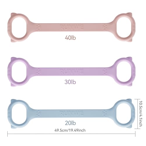 Figure 8 Workout Resistance Band - 3 Elasticities Optional 20 30 40lb, Thicker Durable Arm Back Shoulder Exercise Elastic Rope Yoga Straps Pilates Flexbands, Physical Therapy Stretch Bands - color: 20LB+30LB+40LB