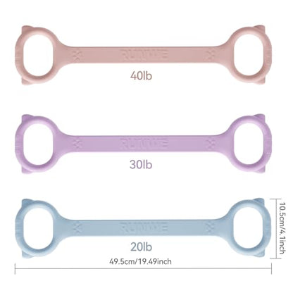 Figure 8 Workout Resistance Band - 3 Elasticities Optional 20 30 40lb, Thicker Durable Arm Back Shoulder Exercise Elastic Rope Yoga Straps Pilates Flexbands, Physical Therapy Stretch Bands - color: 20LB+30LB+40LB