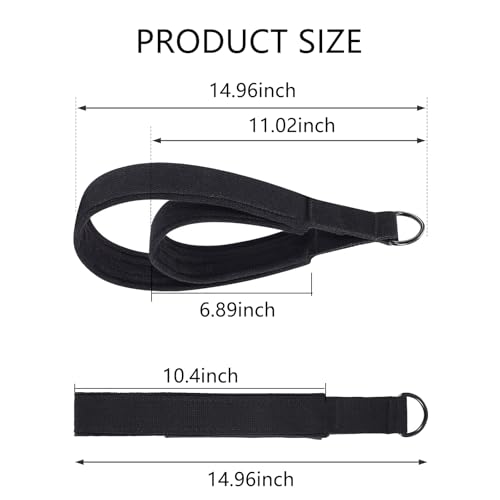 Pilates Double Loop Straps with Extra Padding, Adjustable D Ring Reformer Straps for Home Gym, Yoga Stretching, Core Strength Training