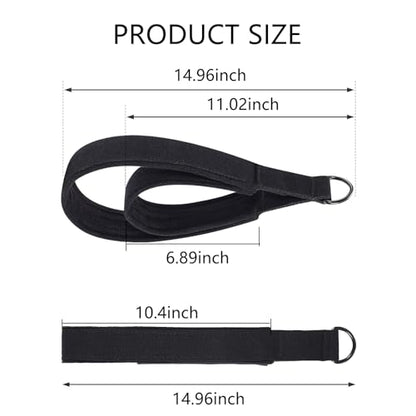 Pilates Double Loop Straps with Extra Padding, Adjustable D Ring Reformer Straps for Home Gym, Yoga Stretching, Core Strength Training