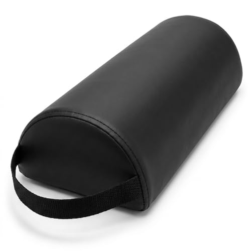 ForPro Premium Half-Round Neck Bolster Pillow for Massage Table, Semi-Round Support Cushion for Neck, Knee & Ankle, High-Density Foam, Oil & Stain-Resistant, Black, 6"W x 3"H x 13"L