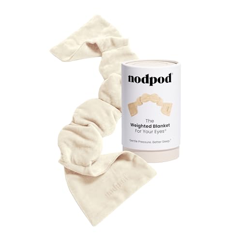 nodpod Patented Gentle Pressure Sleep Mask, Weighted Eye Mask | Patented Light Blocking Design for Sleeping, Travel & Relaxation, Bead Filled, Machine Washable, BPA-Free, Bone - color: Bone Cotton