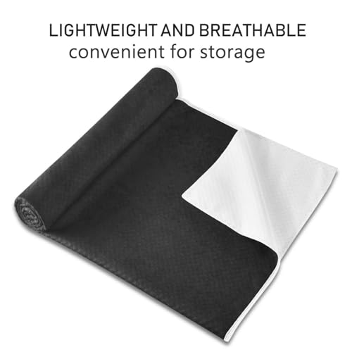 YETTASBIN Black Yoga Mat Towel, Non Slip Sweat Absorbent Hot Yoga Towel Portable Lightweight Travel Workout Towel with Storage Bag for Home Yoga, Pilates, Fitness 73x 27 Inch