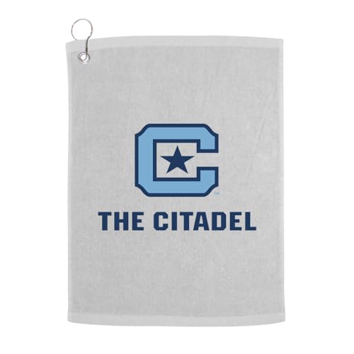 Sport Your Gear The Citadel Bulldogs Golf Bag Towel - Officially Licensed - Athletic Logo - Ultra-Absorbent, Grommet Attachment, Keeps Clubs & Hands Dry - color: Citadel