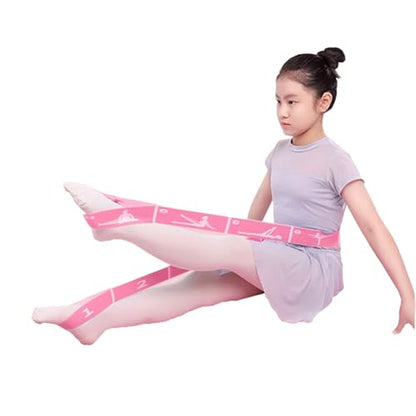 2-Pack Adjustable Kids Dance Stretch Bands - 8-Loop Elastic Bands for Ballet, Latin, Yoga, Gymnastics & Stretching - Flexible, Multi-Section Design for Dance Training & Flexibility - color: Blue+Pink