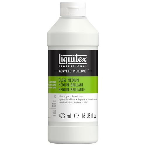 Liquitex Professional Fluid Medium, 473ml (16-oz), Gloss | Increases Surface Gloss Color Depth & Transparency, Lowers Viscosity, Gives Increased Flow, Maintains Paint Adhesion - color: Gloss Medium, size: 16 Fl Oz (Pack of 1), style: 16-oz